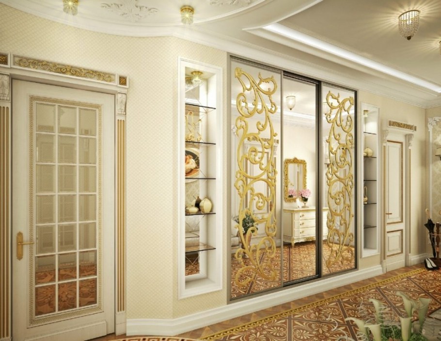 Шкаф-купе классика в прихожую