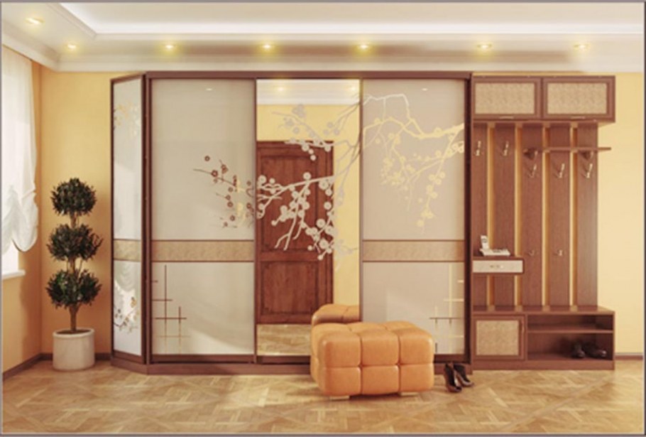 Большая прихожая со шкафом купе