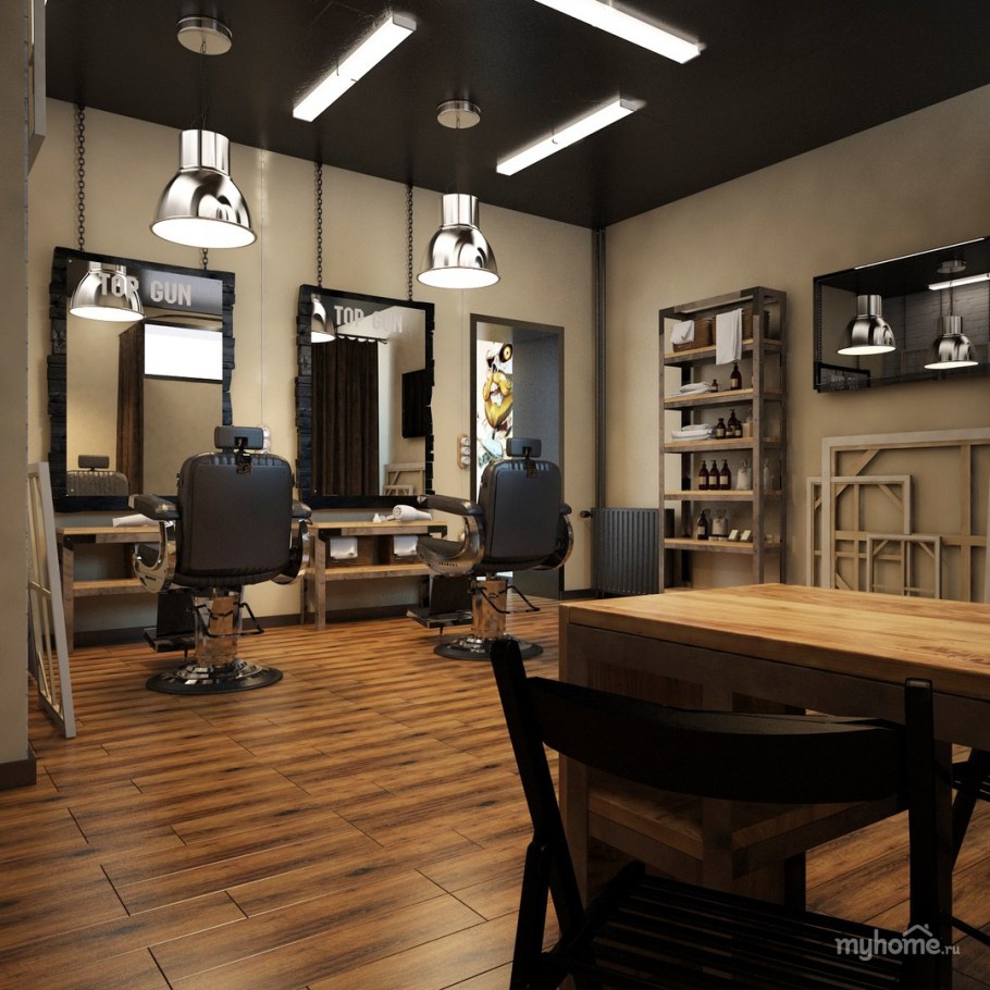 Top Gun барбершоп интерьер