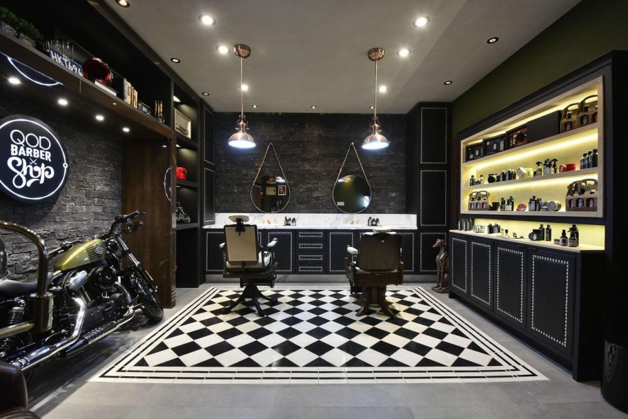 Барбершоп интерьер Винтаж лофт