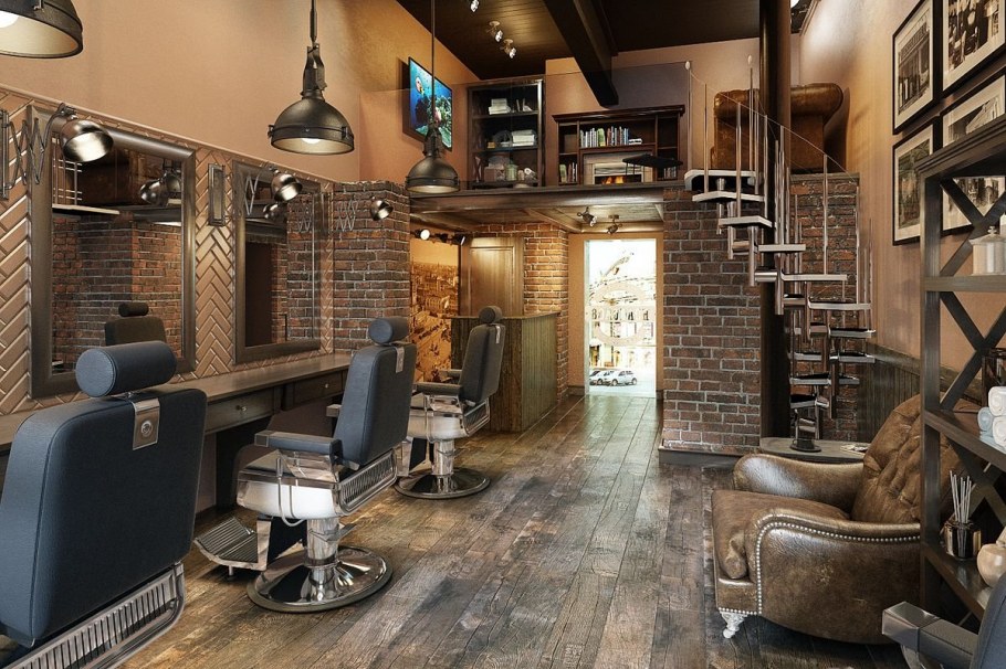 Интерьеры барбершопов