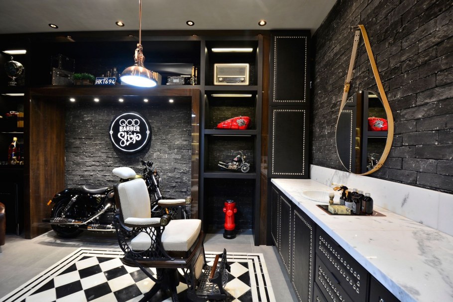 Интерьер барбершоп в стиле лофт