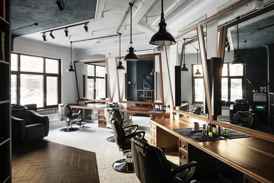 Интерьер мужской парикмахерской
