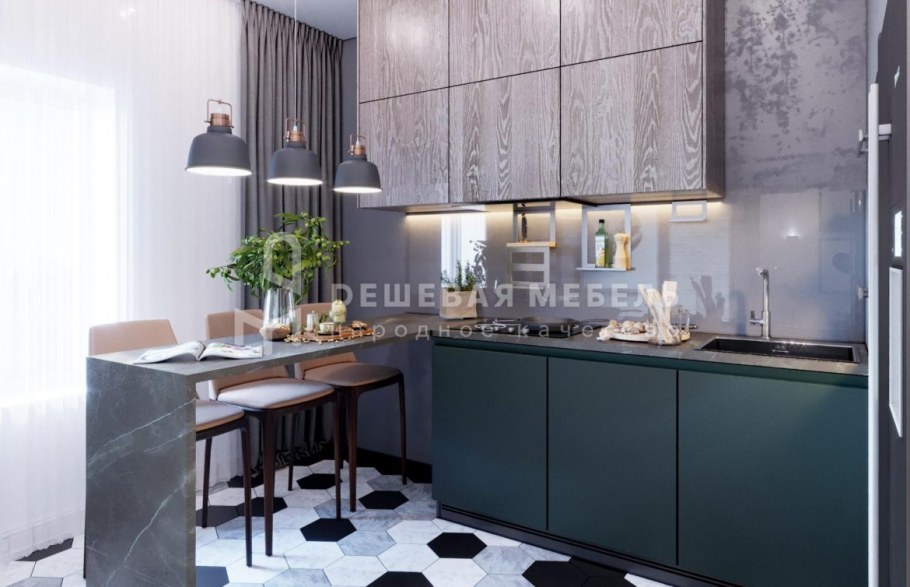 Кухня Валерия Сурская мебель антрацит