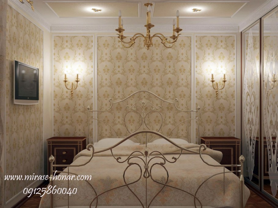 Молдинги в интерьере спальни