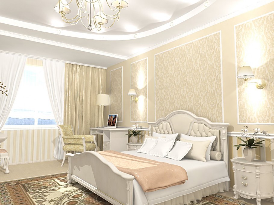 Классический интерьер спальни
