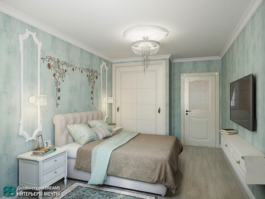 Лепнина в интерьере спальни