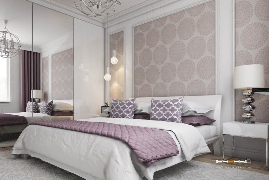 Молдинги и лепнина в интерьере спальни