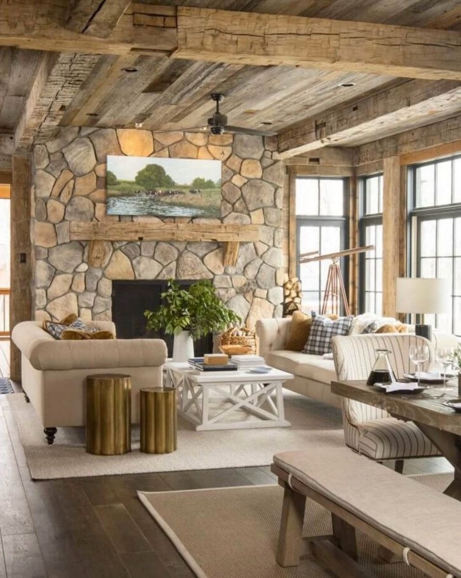 Гостиная в стиле рустик