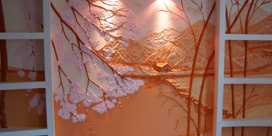 Необычный декор шпаклевка стен своими руками