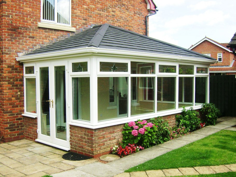 Стеклянная терраса к дому