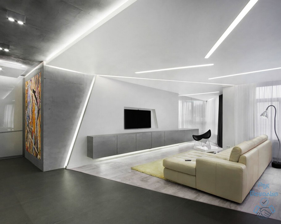 Световые линии в гостинной