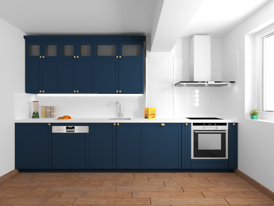 Кухонный гарнитур в цвете деним