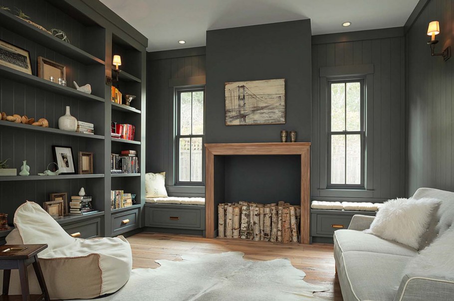 Гостиная с электрическим камином