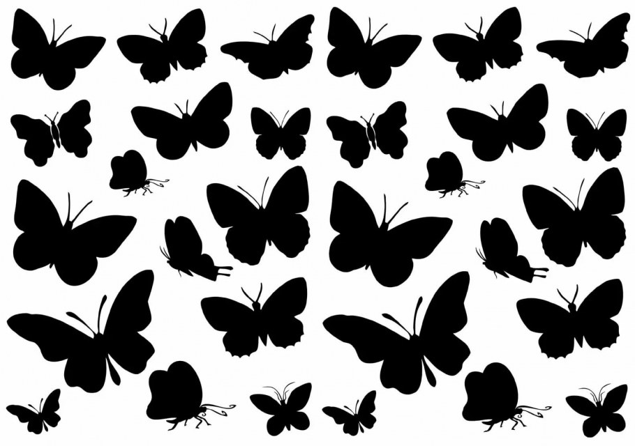 Трафареты бабочек для декора стены