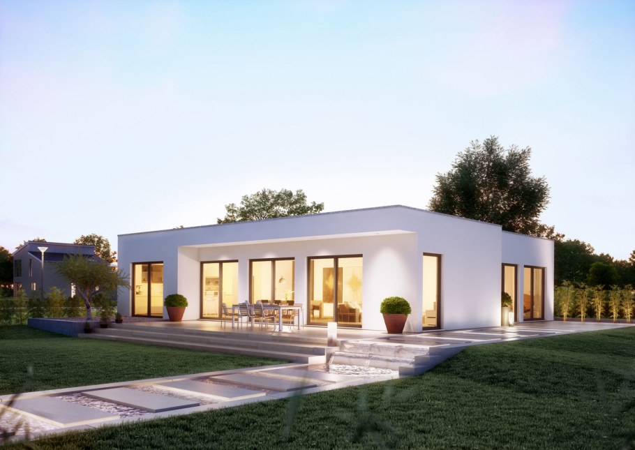 Дом в средиземноморском стиле одноэтажный с плоской крышей