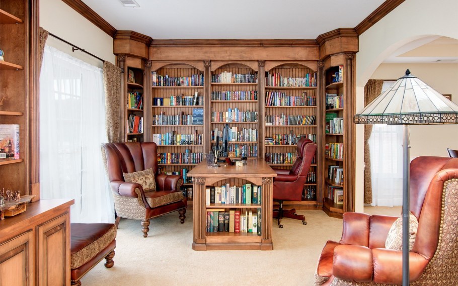 Кабинет библиотека интерьер