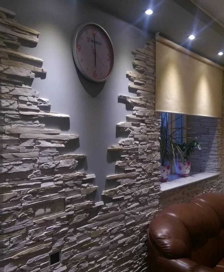 Декор стен искусственным камнем