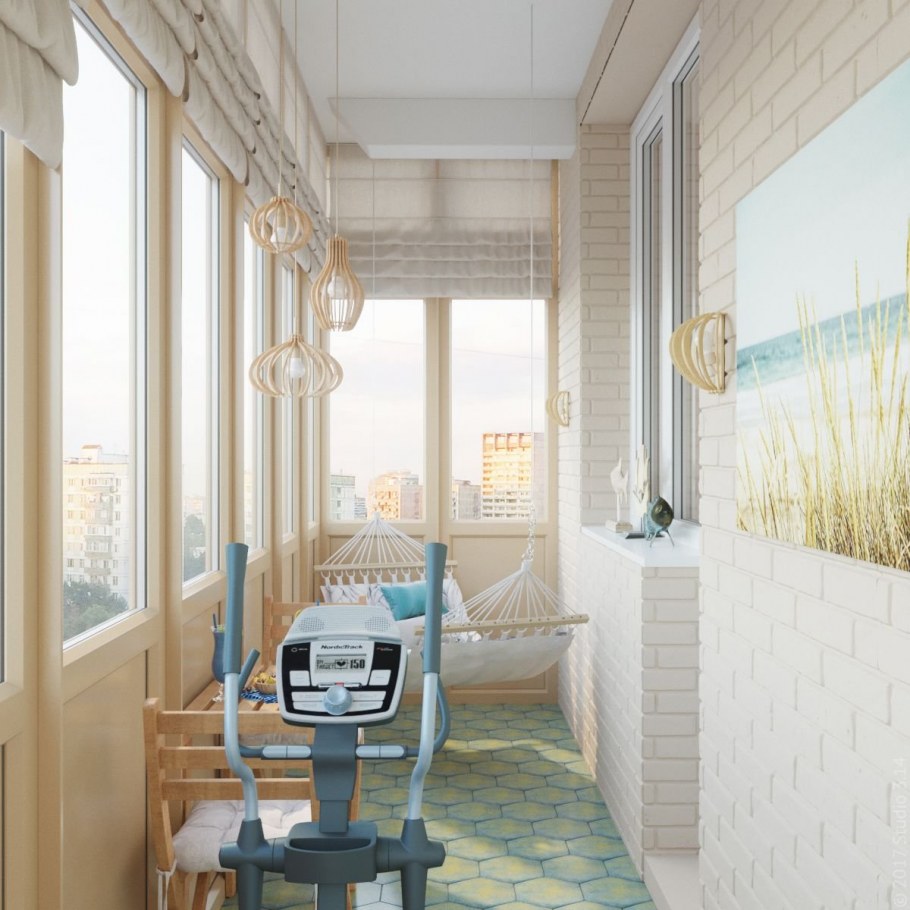 Отделка балкона ламинатом