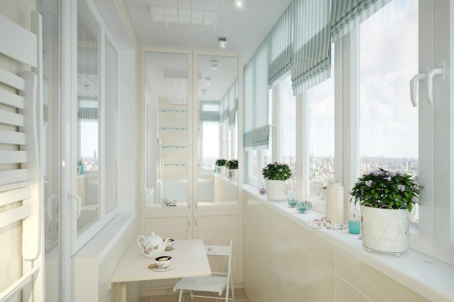 Отделка кирпичного балкона