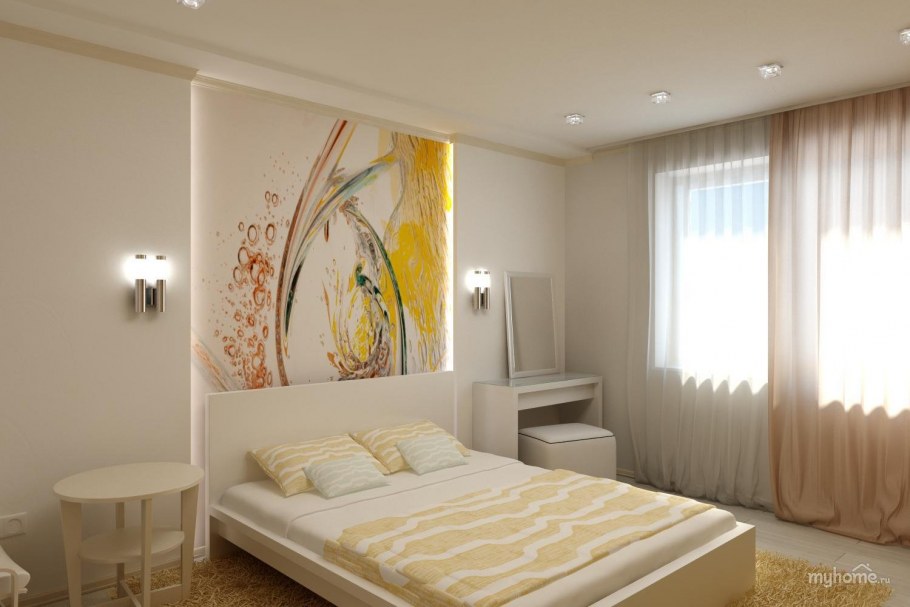 Интерьер в коричневых тонах с яркими акцентами