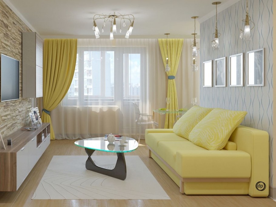 Гостиная в зеленых тонах