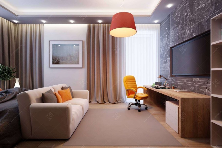 Серо бирюзовая гостиная