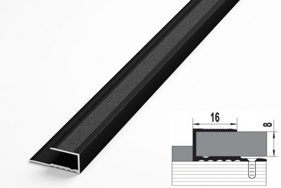 Профиль для плитки нерж. Сталь 9 мм, 2,7 м (к-10нс-2700-001)