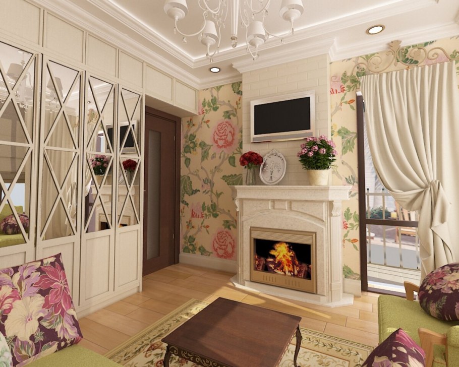 Камин в стиле Прованс в интерьере