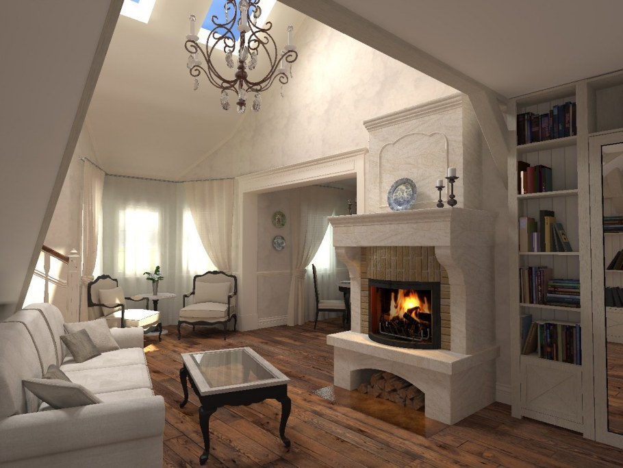 Камин в прованском стиле