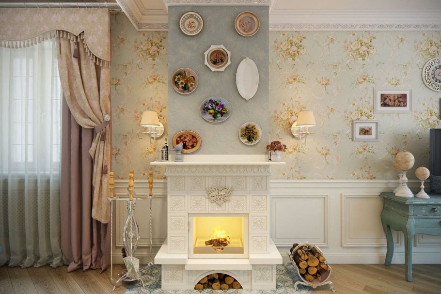 Камин в прованском стиле