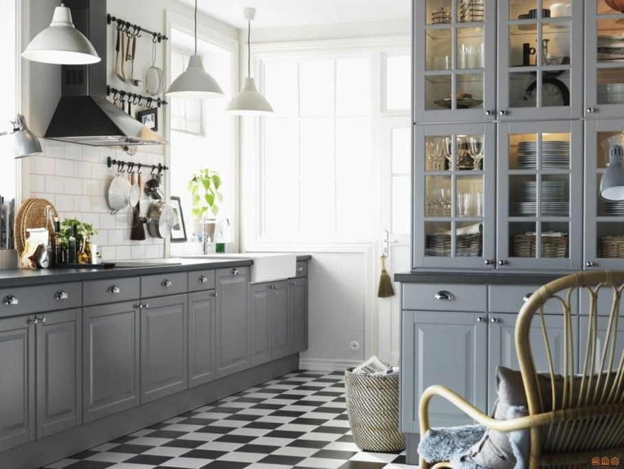 Ikea кухня Будбин серая