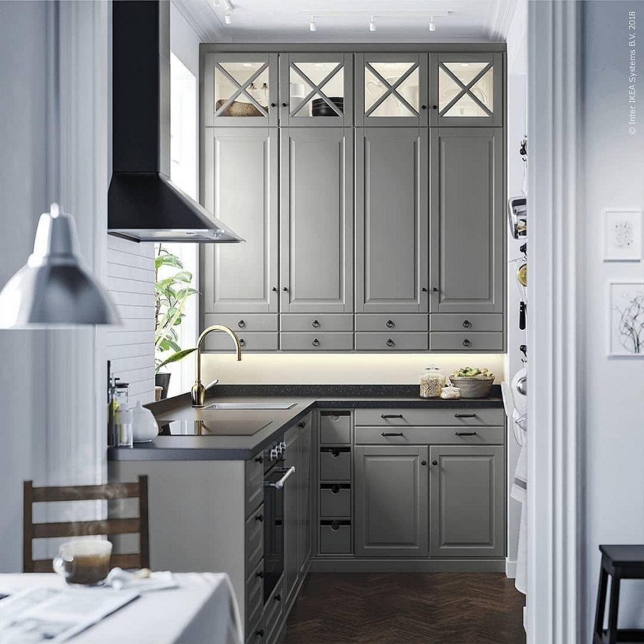 Лерхюттан кухня икеа серая