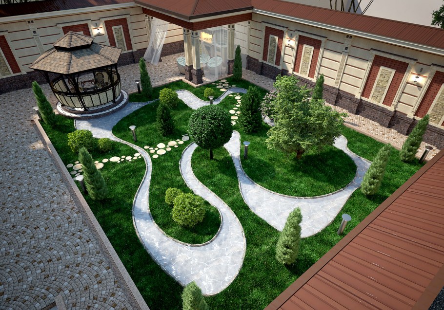 Ландшафт для дома Узбекистан