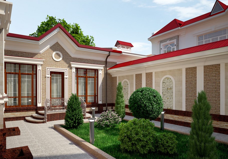 Миксбордер вокруг патио