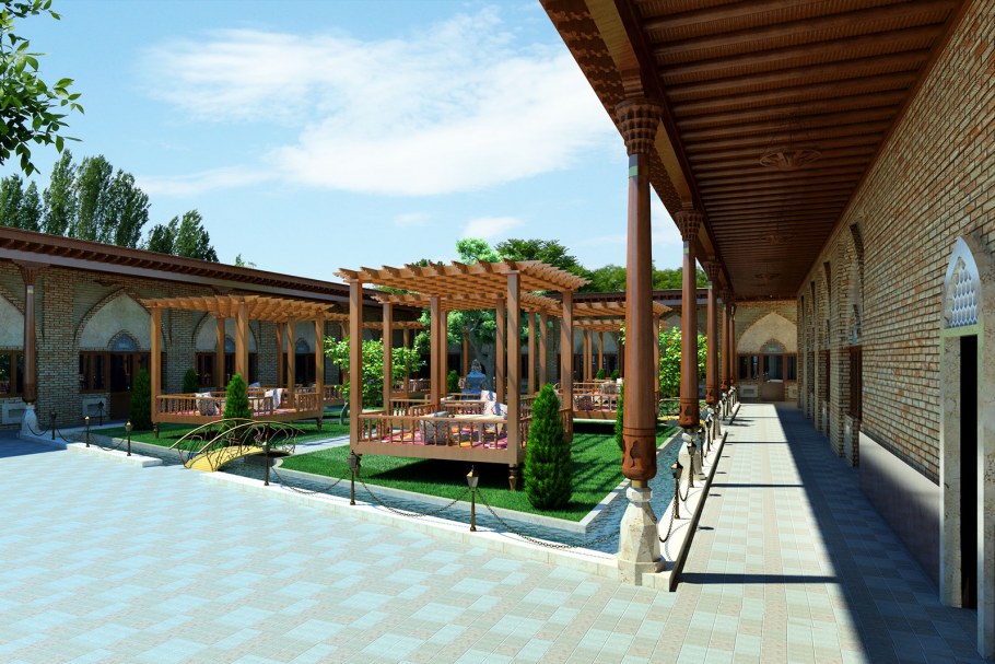 Ландшафт перед домом и гаражом