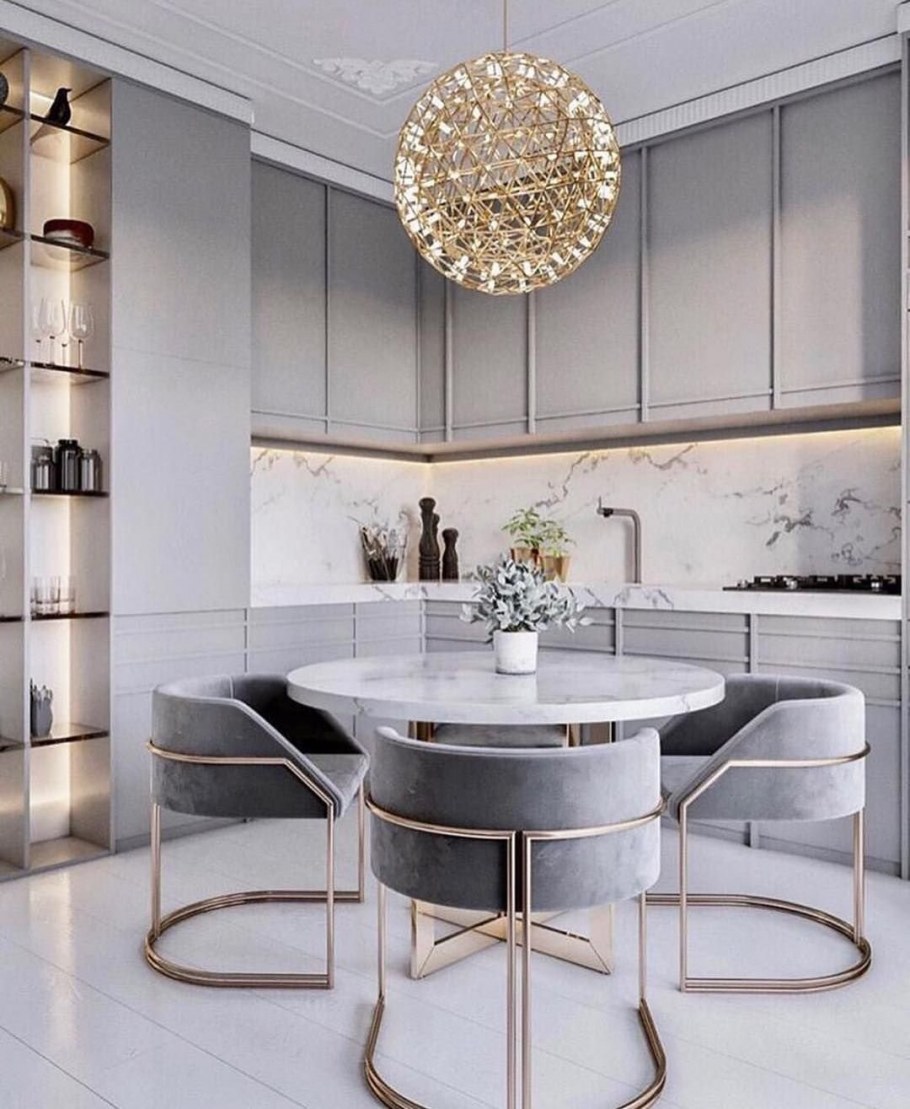 Кухни серо коричневого цвета