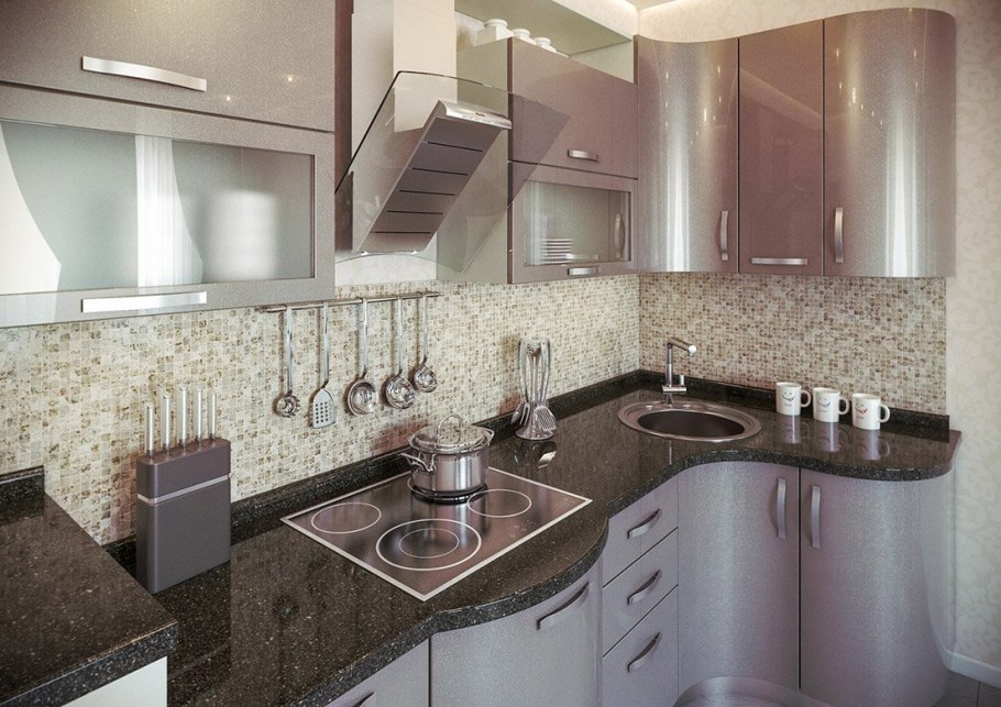 Кухня цвет металлик