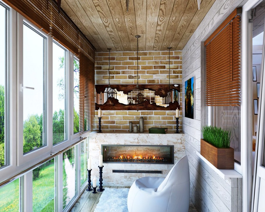 Балкон с панорамными окнами интерьер