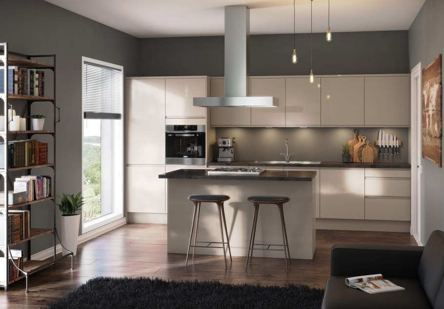 Кухня в цвете кашемир серый