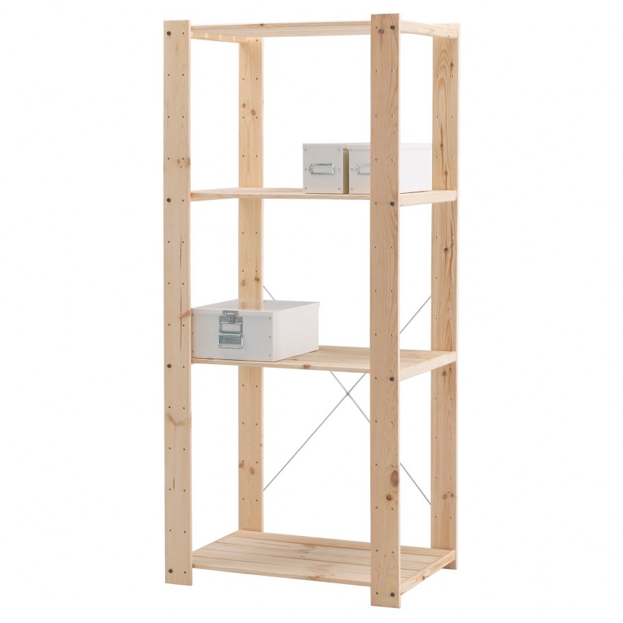 Стеллаж из деревянных реек