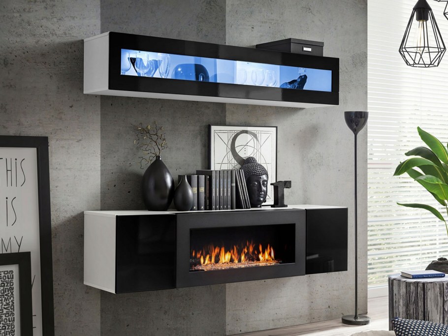 Стенка с камином в гостиную