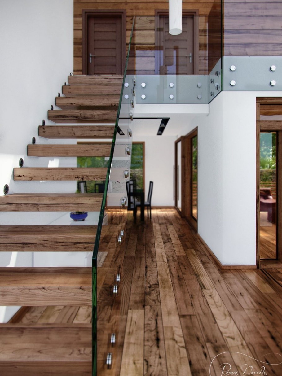 Лестница в доме со вторым светом