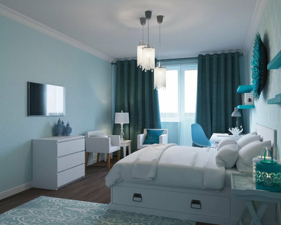 Бирюзовая спальня