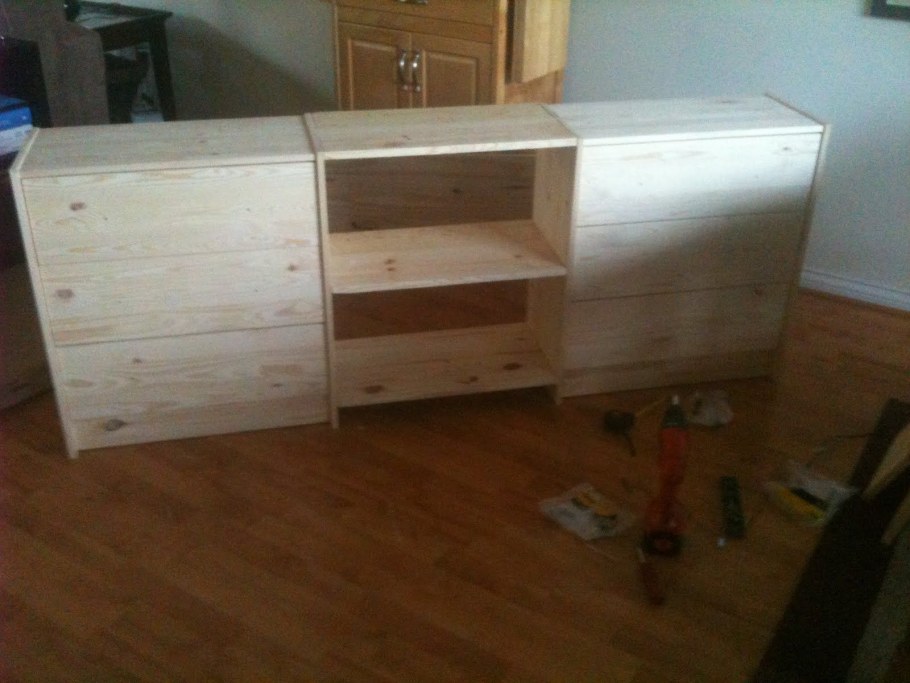 Ивар модуль д/хранения/складной стол, сосна, 80x30-104x155 см