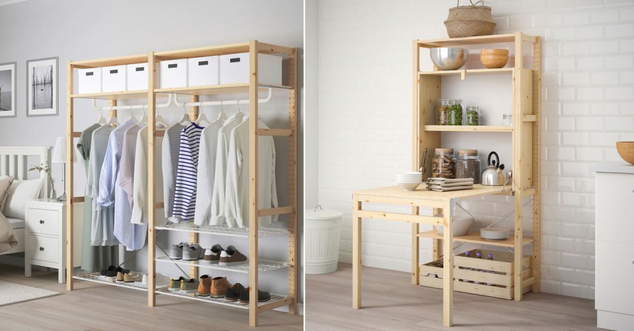 Стеллаж икеа Ивар с чехлом