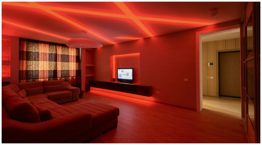 Неоновая подсветка потолка