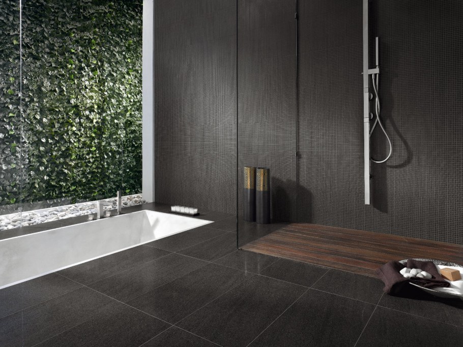 Dark Black Marble Bathroom плитка