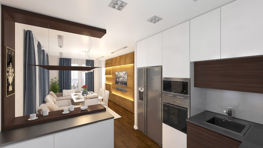 Планировка кухни евродвушки