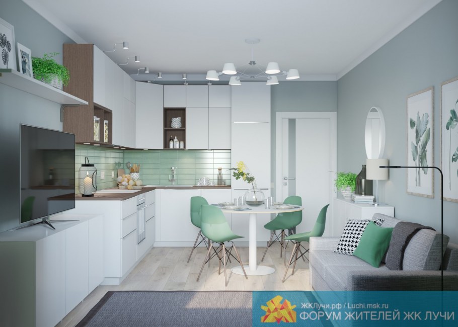 Интерьер кухни в новостройке